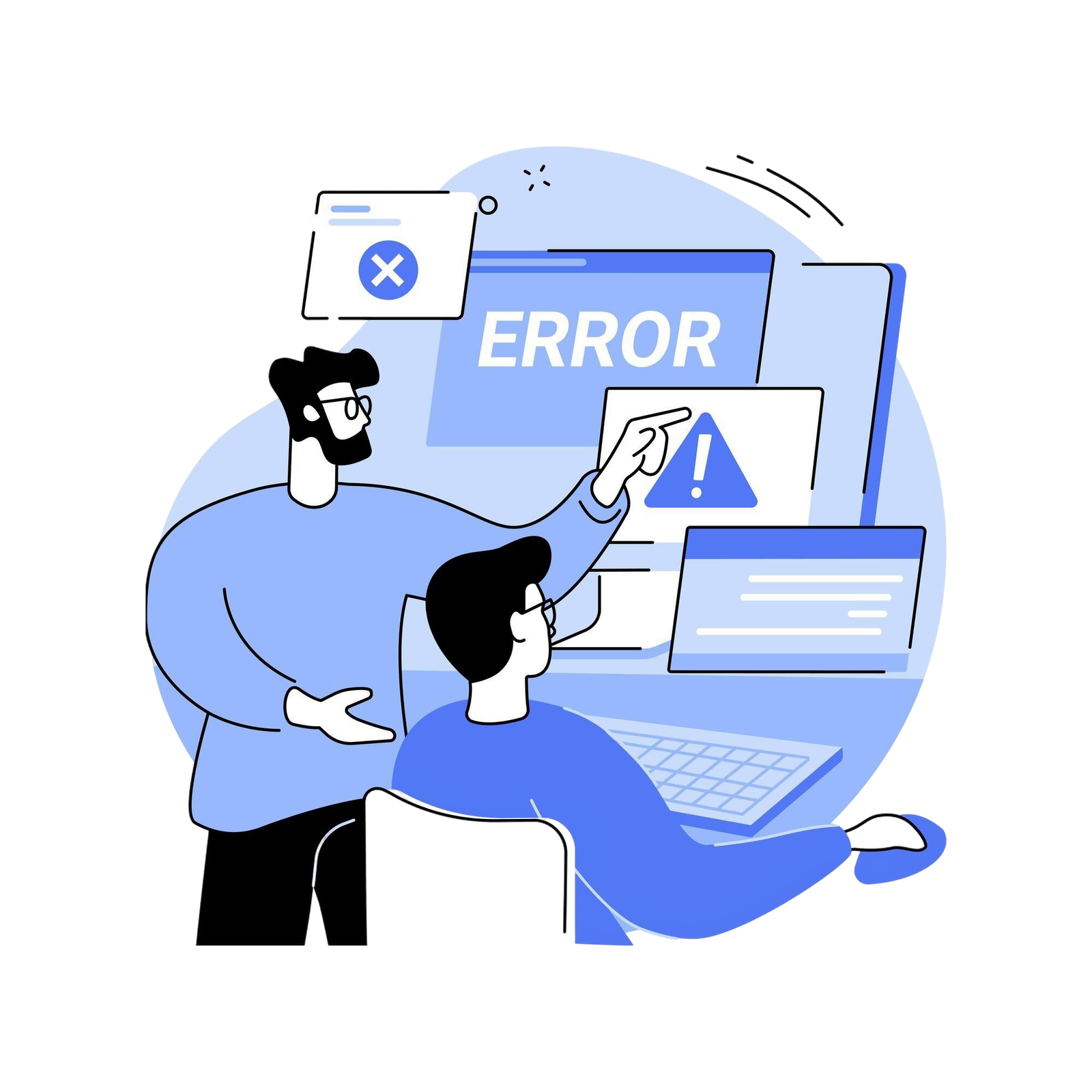 software desactualizado indicando errores